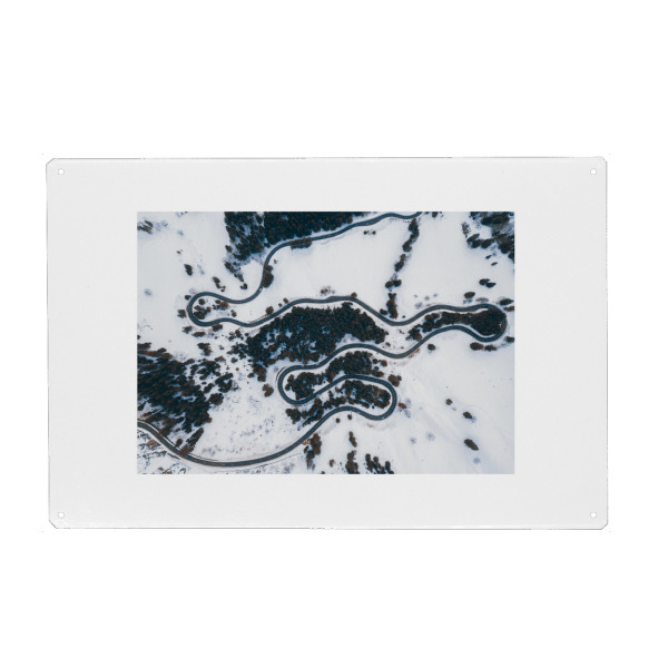 Metall Poster "Snake Road" artboxONE - Natur,Reise,Abstrakt