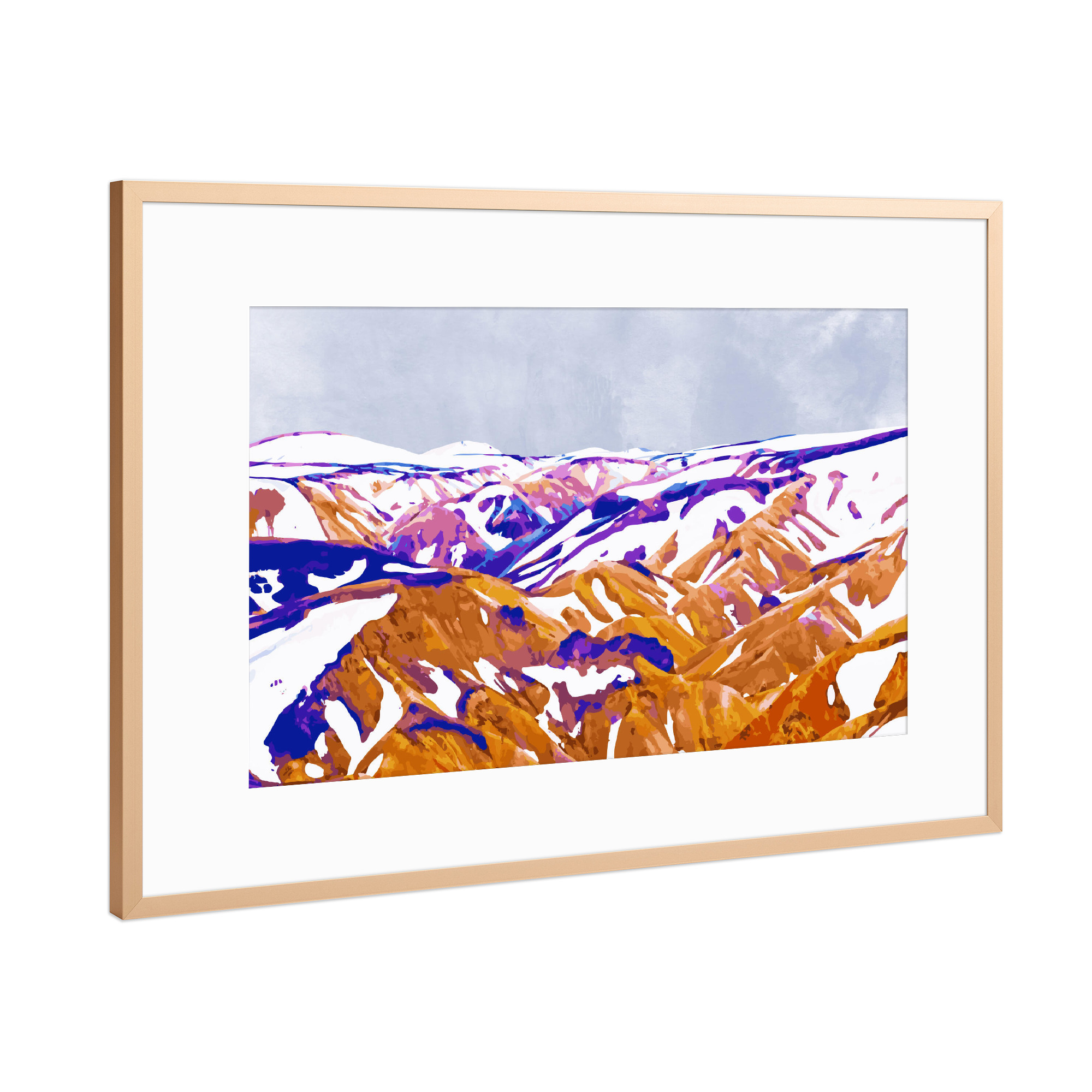 Poster mit Rahmen Kupfer "Snow Walk" artboxONE - Natur,Abstrakt