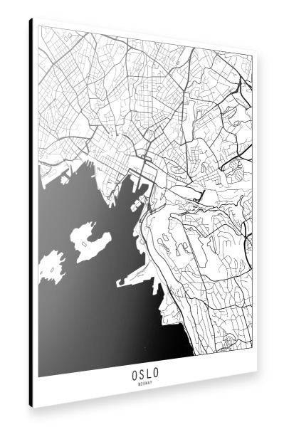 Alu-Dibond "Oslo map minimal" 30x20 cm artboxONE