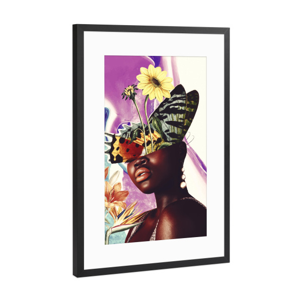 Poster mit Rahmen Schwarz (Metallic) "Tropical Portrait IV Tas" artboxONE - Natur,Floral,Tiere,Menschen