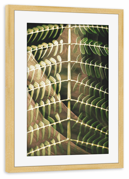 Poster mit Rahmen kiefer "Green leaves I Tas" artboxONE - Natur,Floral,Abstrakt
