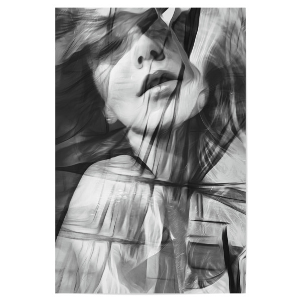 Poster "Girl Tas" artboxONE - Abstrakt,Menschen,Schwarzweiß,Geometrie