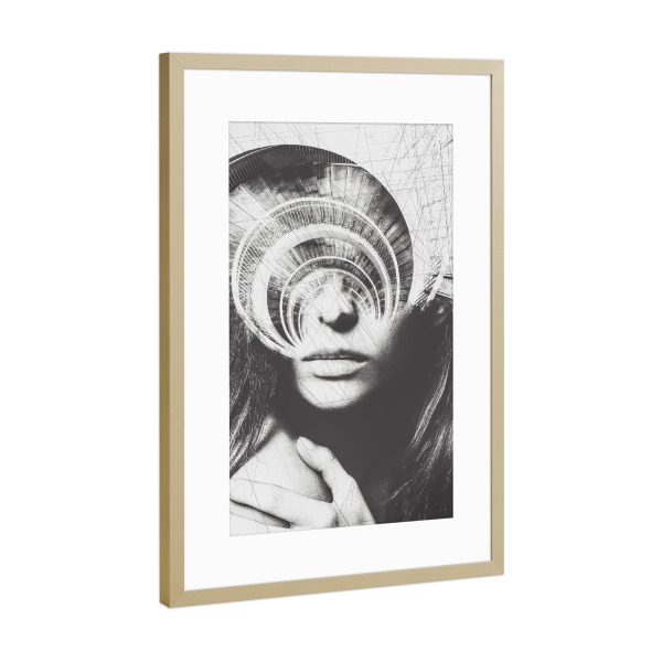 Poster mit Rahmen Gold "Construction Tas" artboxONE - Abstrakt,Menschen,Architektur