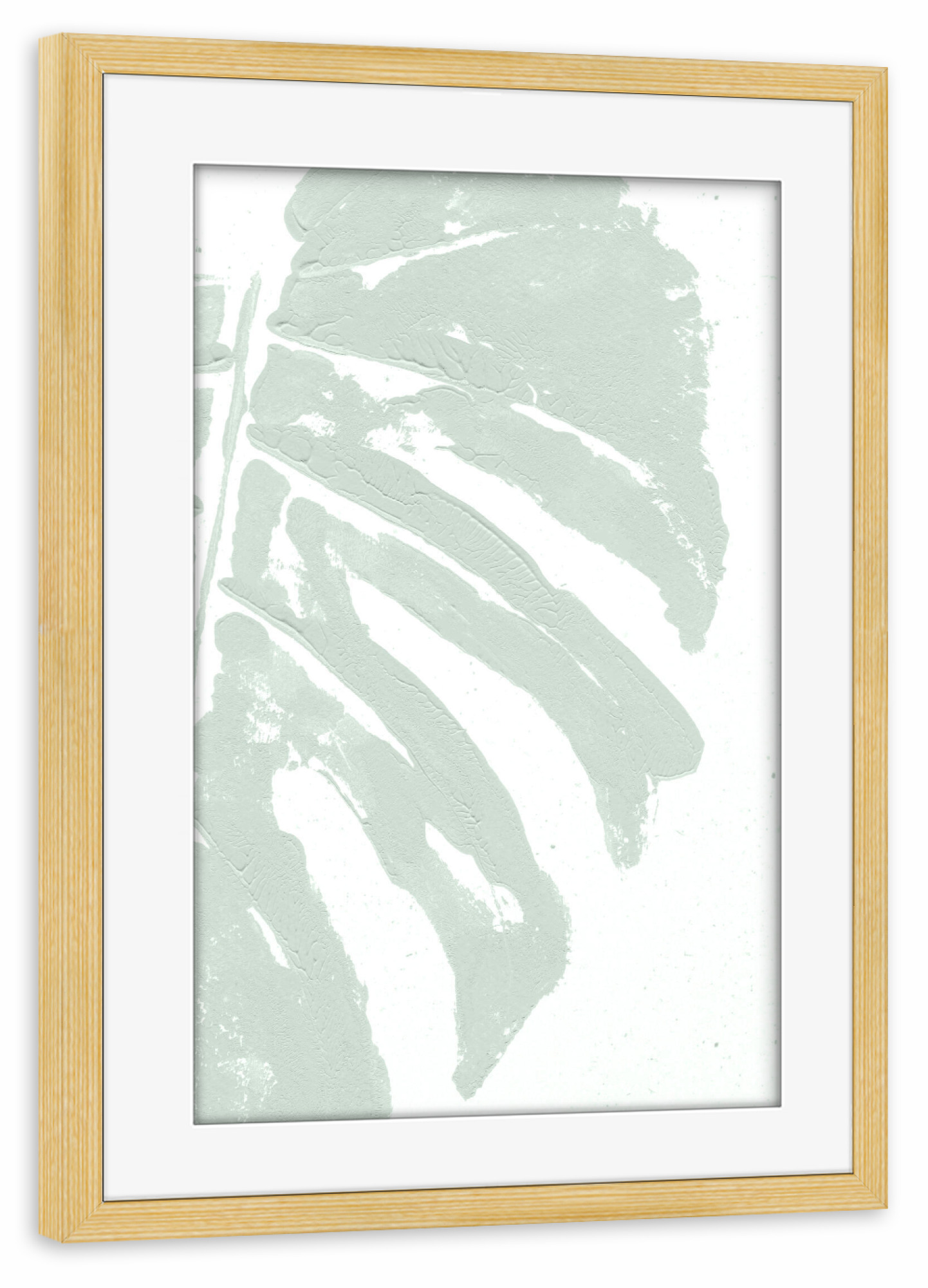 Poster mit Rahmen kiefer "Acryl Monstera - The Sweet" artboxONE - Natur,Floral,Abstrakt - Monstera leaf,Monstera pflanze,Tropical,Khaki,Blatt,Abstract