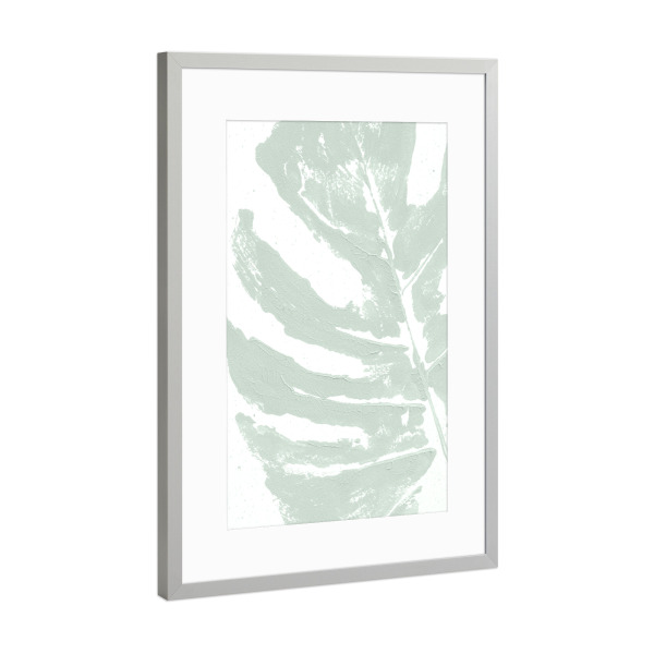 Poster mit Rahmen Silber "Acryl Monstera - The Lovely" artboxONE - Natur,Floral,Abstrakt