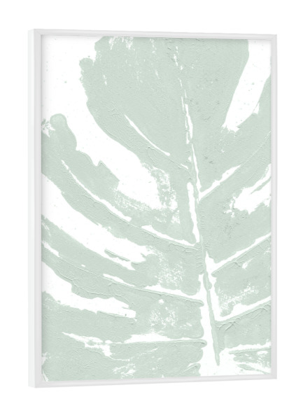 Poster mit weißem Rahmen "Acryl Monstera - The Huge" artboxONE - Natur,Abstrakt - Monstera leaf,Monstera pflanze,Khaki,Tropical,Leaf,Pflanze