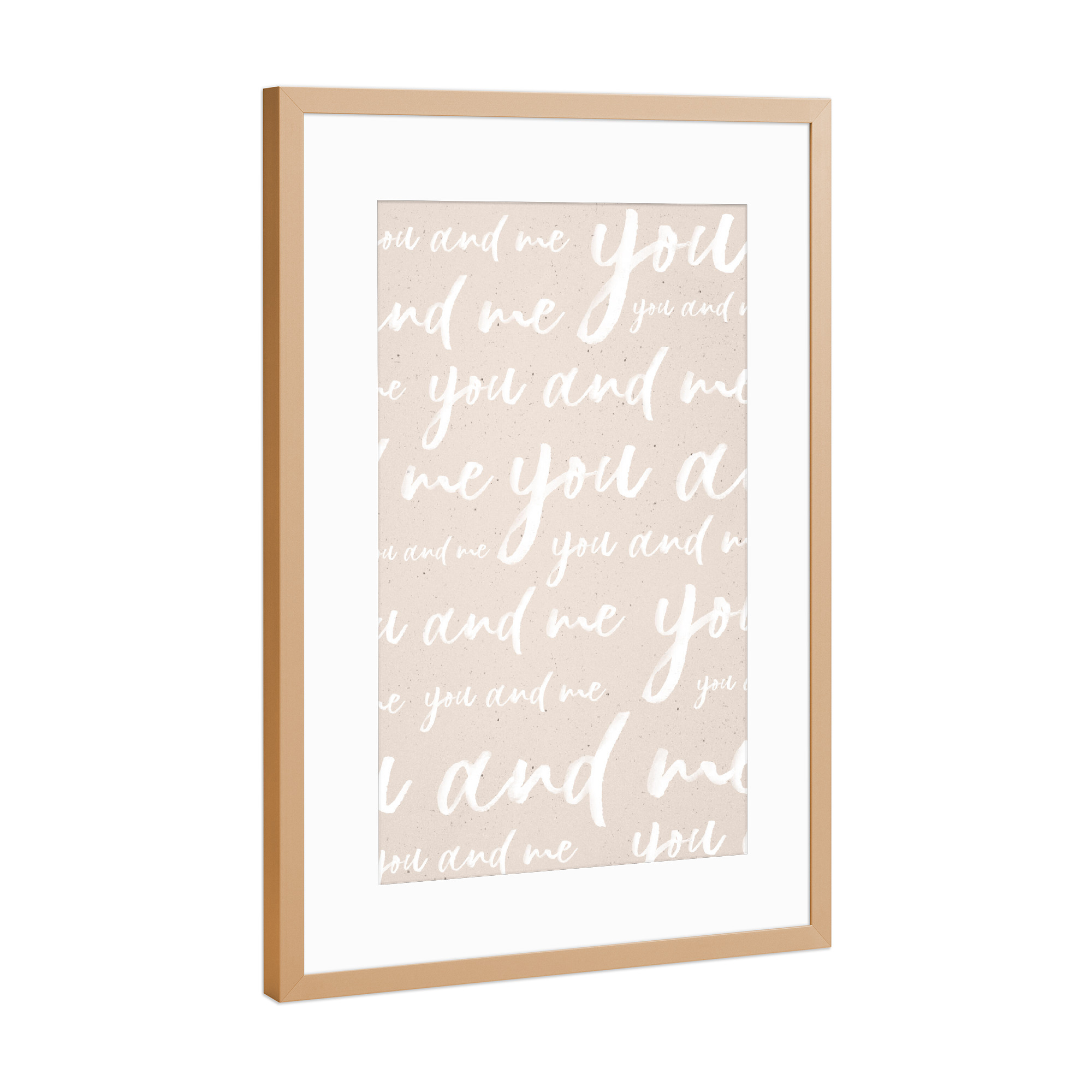 Poster mit Rahmen Kupfer "You and Me - Love Letter" artboxONE - Typografie,Liebe