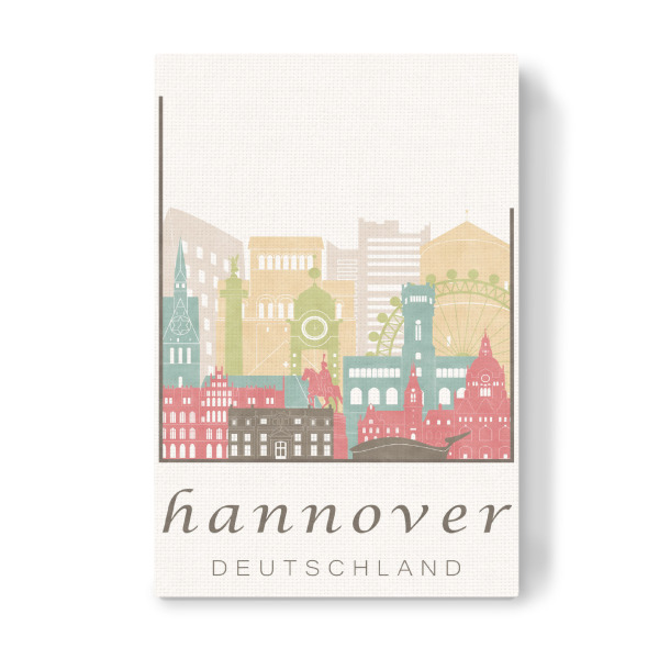 Leinwandbild "Hannover skyline, pastel" artboxONE - Städte,Architektur