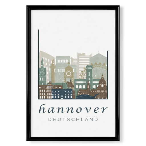 Hannover skyline light blue