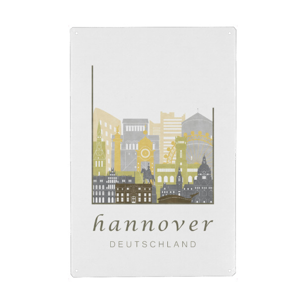 Metall Poster "Hannover skyline desert" artboxONE - Städte,Architektur