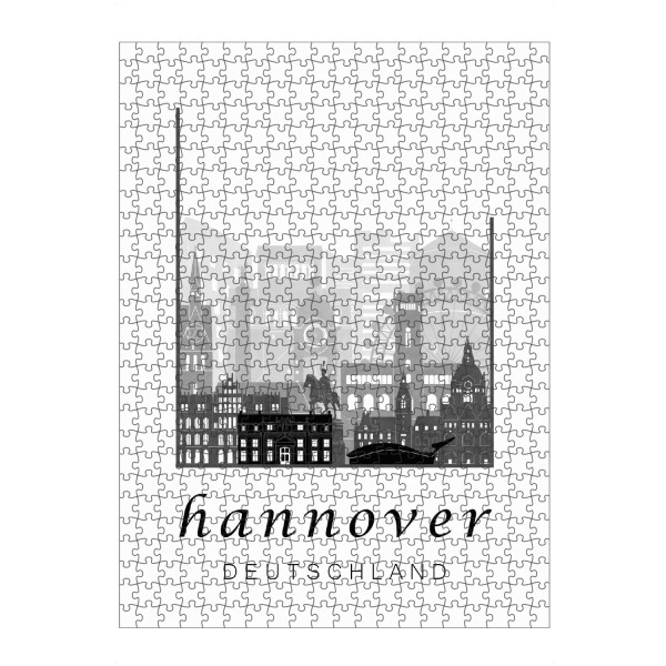 Puzzle Ravensburger "Hannover skyline black & white" artboxONE - Städte,Schwarzweiß,Architektur