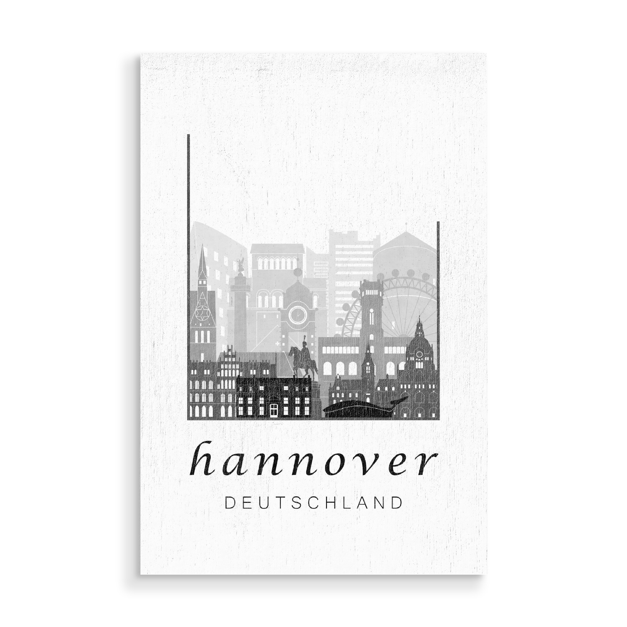 Holzbild "Hannover skyline black & white" artboxONE - Städte,Schwarzweiß,Architektur