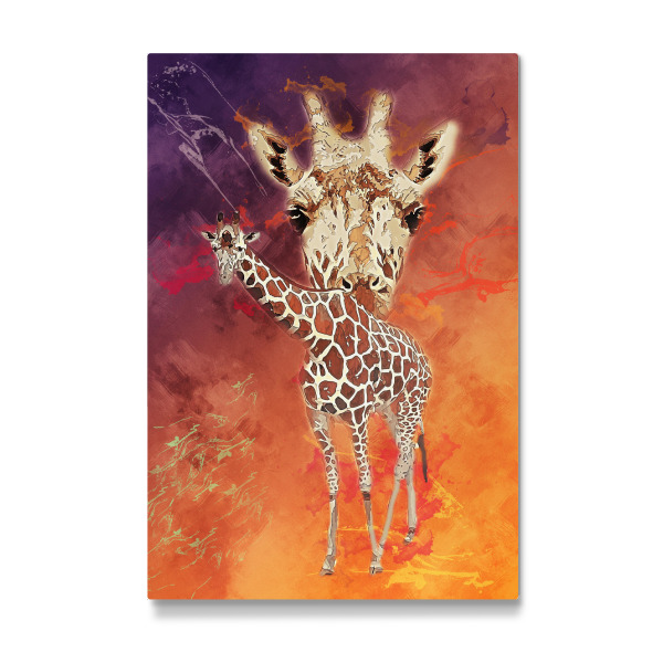 Galerie-Print "Giraffe mit buntem Hintergrund" 30x20 cm artboxONE