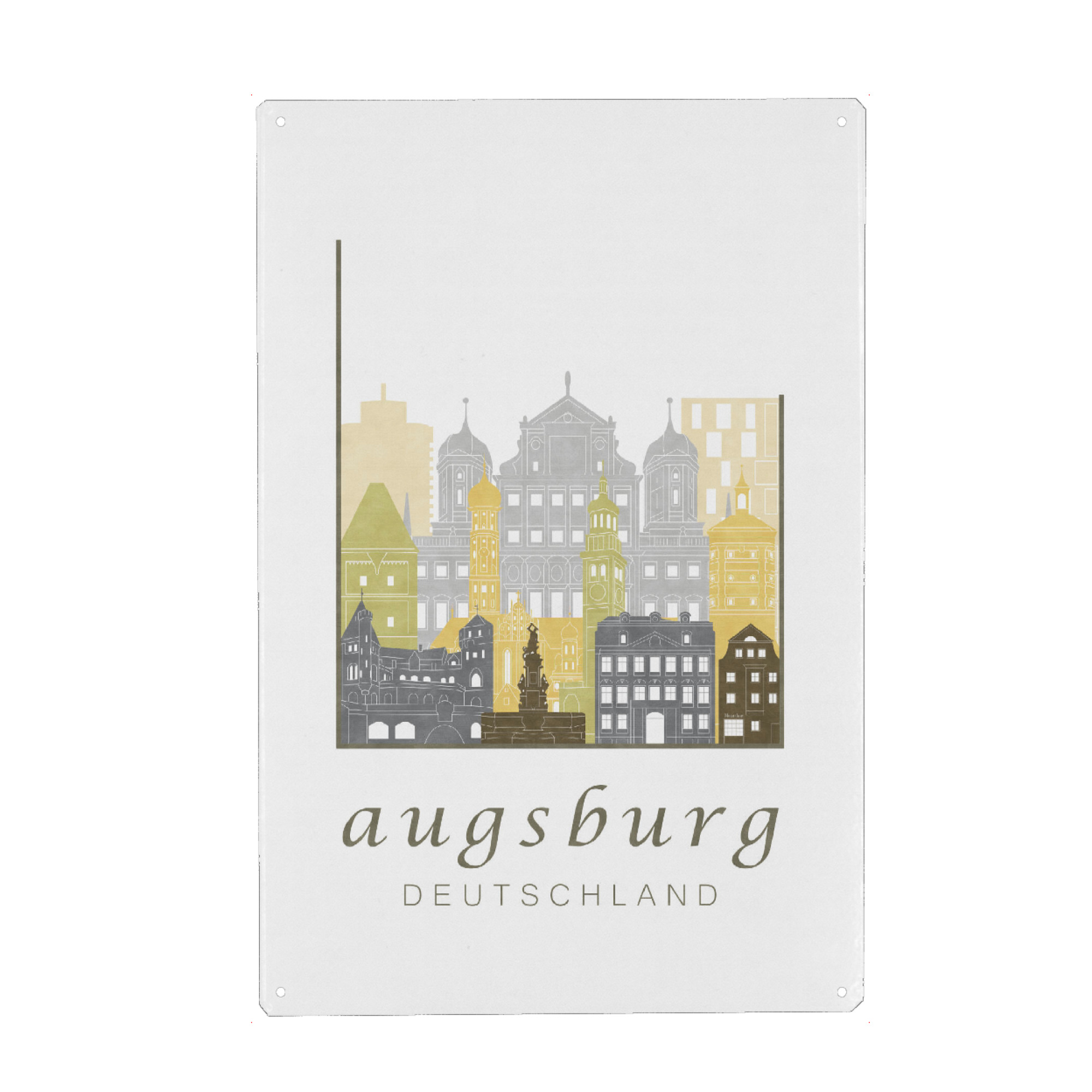 Metall Poster "Augsburg skyline desert" artboxONE - Städte,Architektur - Augsburg,Germany,Deutschland,Skyline,Cityscape,Travel,City,Architecture