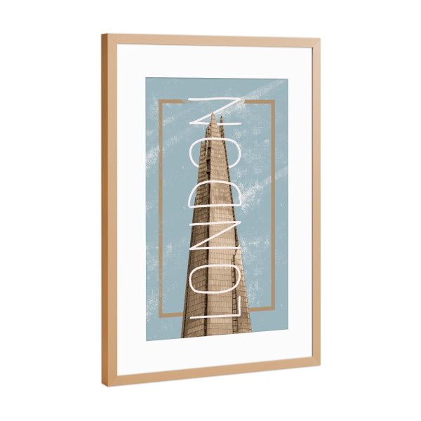 Poster mit Rahmen Kupfer "London Green" artboxONE - Städte,Städte / London,Typografie,Reise