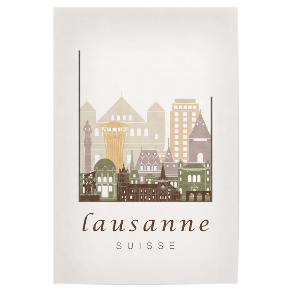 Poster 30x20 cm "Lausanne skyline, rustic" artboxONE - Städte,Architektur