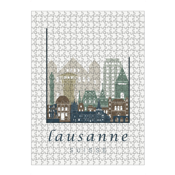 artboxONE Puzzle "Lausanne skyline light blue" artboxONE - Städte,Architektur