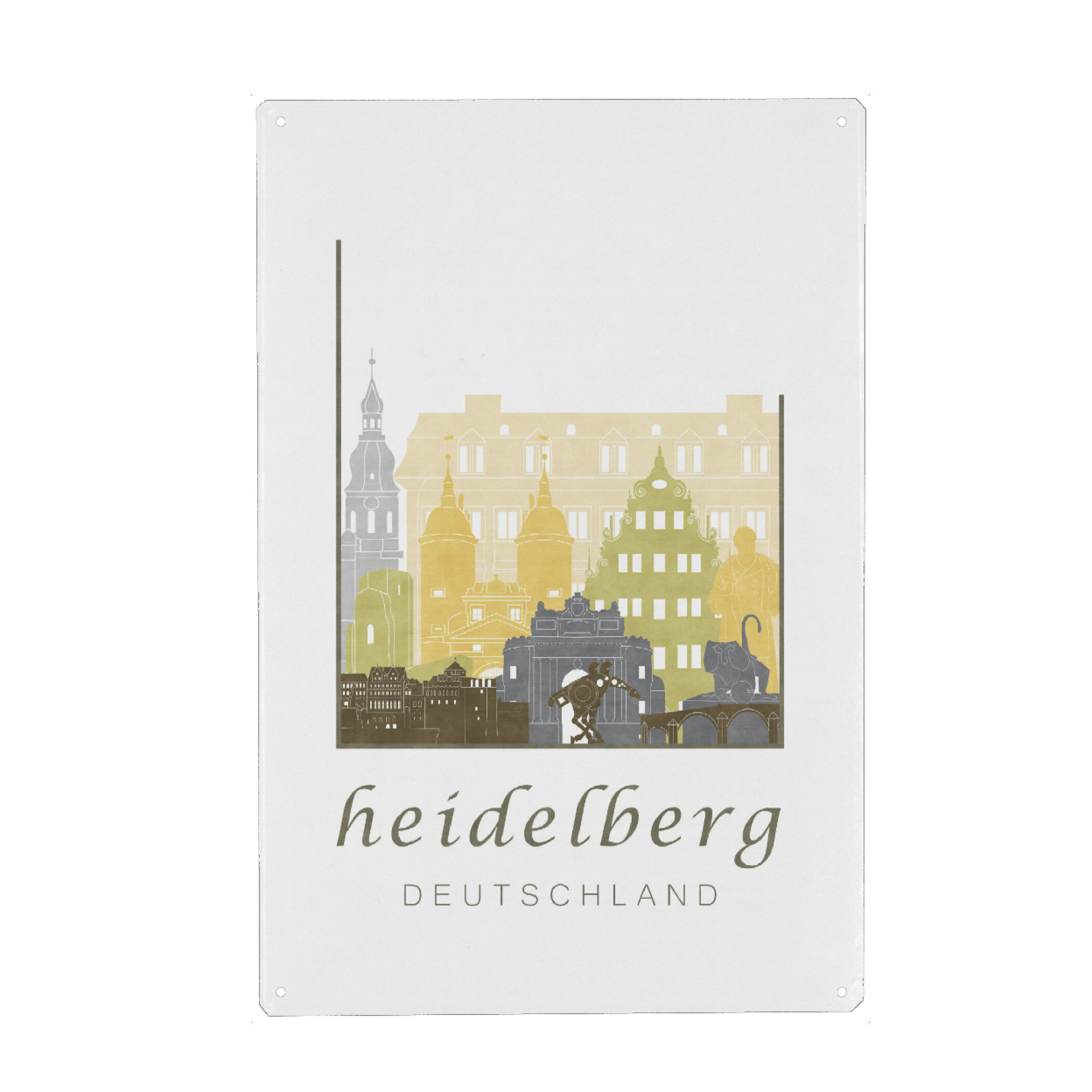 Metall Poster "Heidelberg skyline desert" artboxONE - Städte,Architektur - Heidelberg,Germany,Deutschland,Skyline,Cityscape,Travel,City,Architecture
