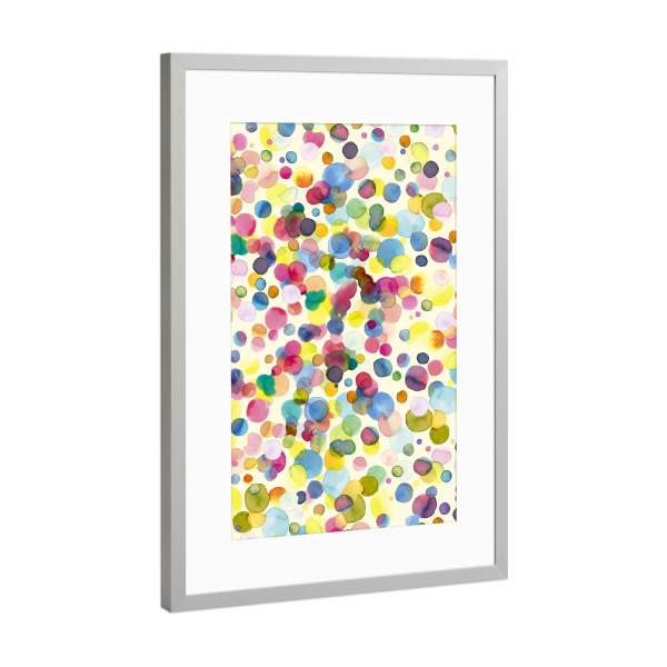 Poster mit Rahmen Silber "Watercolor Drops" artboxONE - Abstrakt,Fashion,Festivals