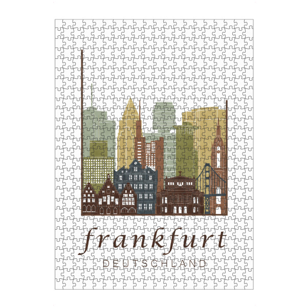 artboxONE Puzzle "Frankfurt skyline light brown" artboxONE - Städte,Architektur,Städte / Frankfurt