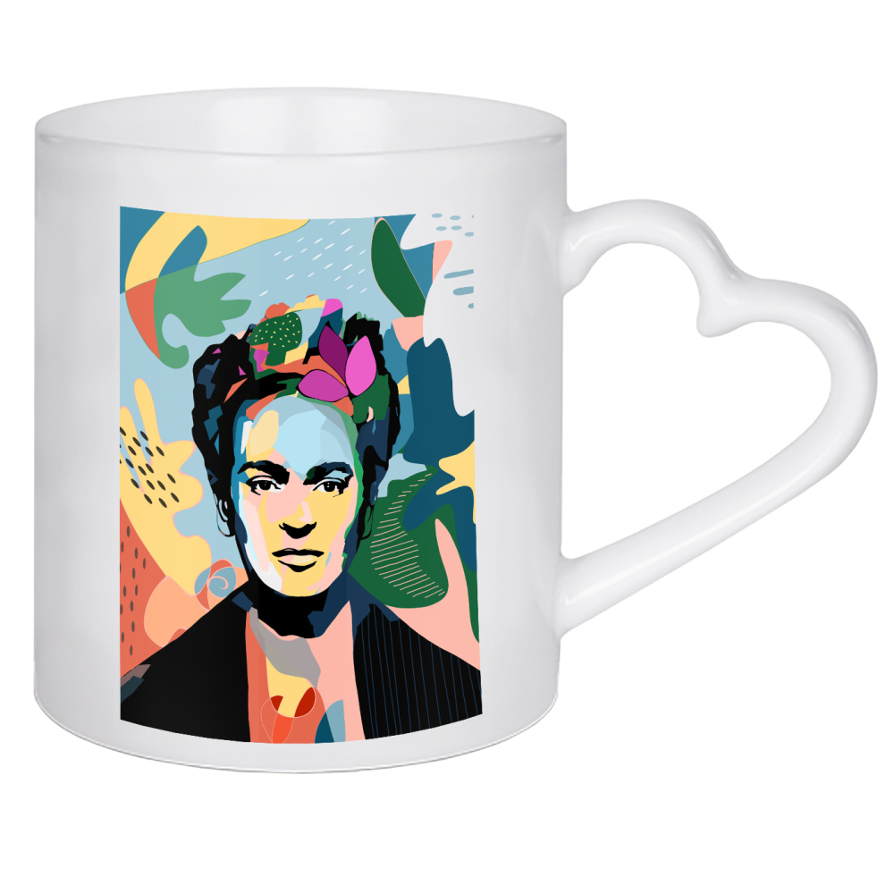 Herztasse "Porträt einer Mexikanerin" artboxONE - Floral,Abstrakt,Menschen