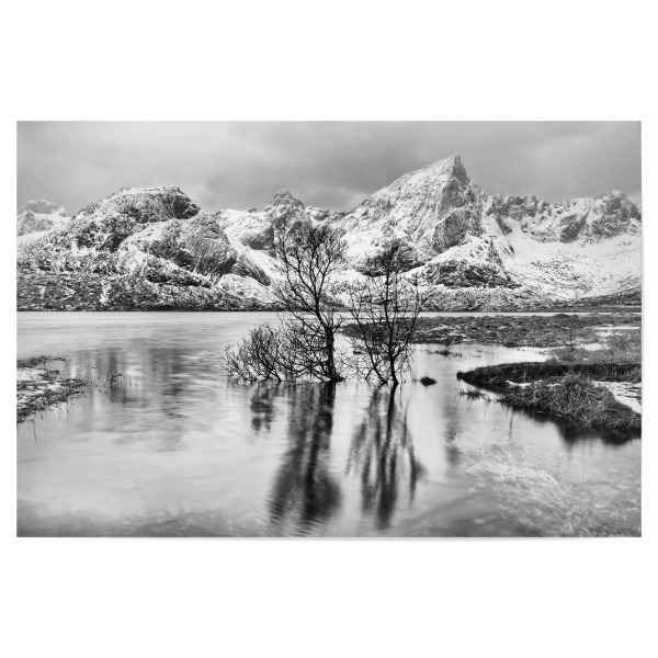 Poster 30x20 cm "Lofoten - Winterstimmung" artboxONE - Natur,Schwarzweiß,Reise / Strand und Meer,Reise / Länder