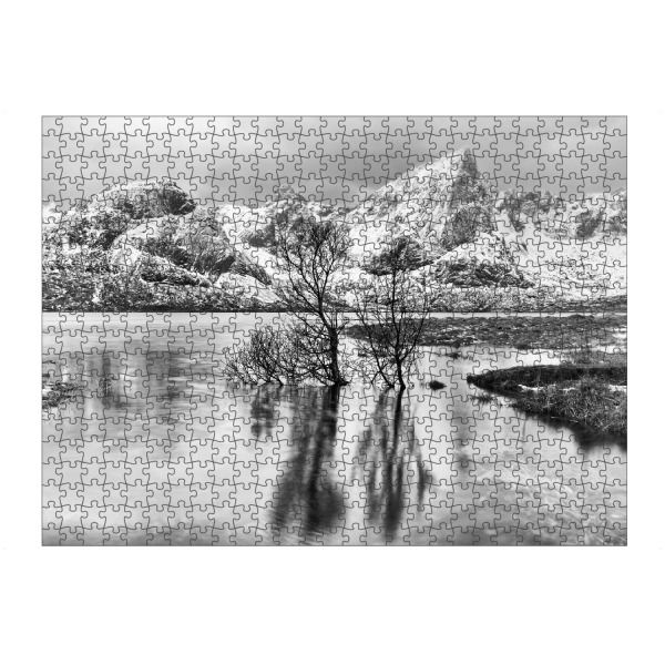 Puzzle Ravensburger "Lofoten - Winterstimmung" artboxONE - Natur,Schwarzweiß,Reise / Strand und Meer,Reise / Länder