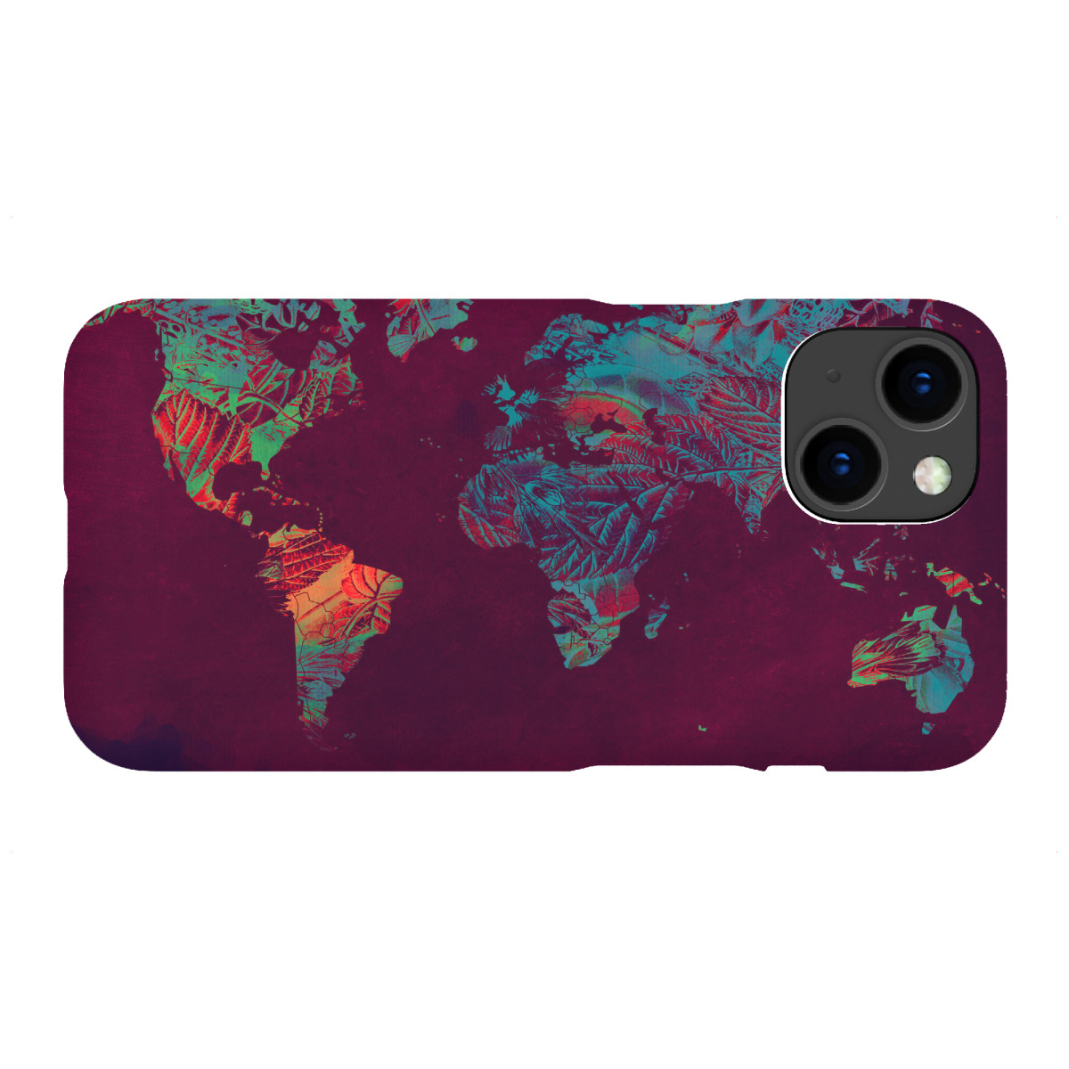 iPhone "World map red blue art" Premium-Case Handyhülle artboxONE