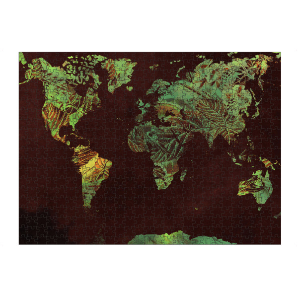 Puzzle Ravensburger "World map green yellow" artboxONE - Reise,Reise / Länder,Kartografie