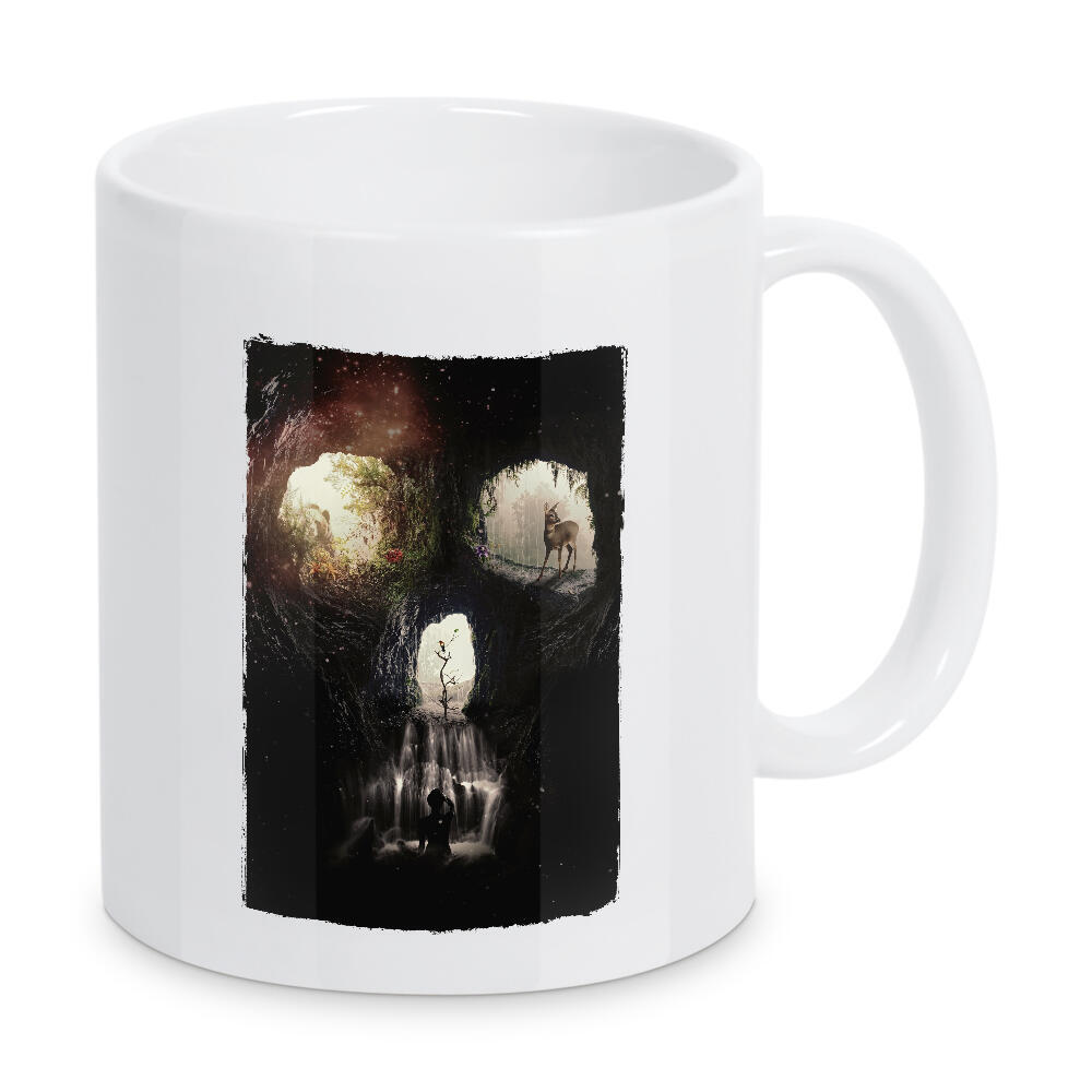 Tasse "Cave Skull" artboxONE - Tiere,Abstrakt - Höhle,Schädel,Tier,Frauen,Illustration,Kunst,Entwurfsmuster,Frau,Reh,Totenkopf,Tier