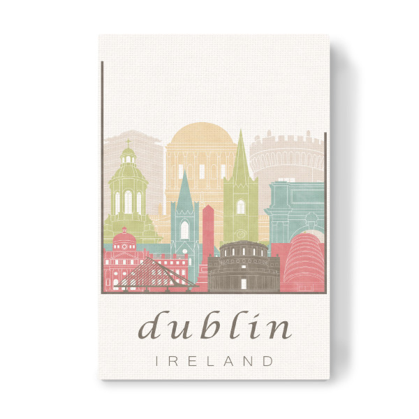 Leinwandbild "Dublin skyline pastel" artboxONE - Städte,Architektur - Dublin,Ireland,Irland,Skyline,Cityscape,Travel,City,Architecture