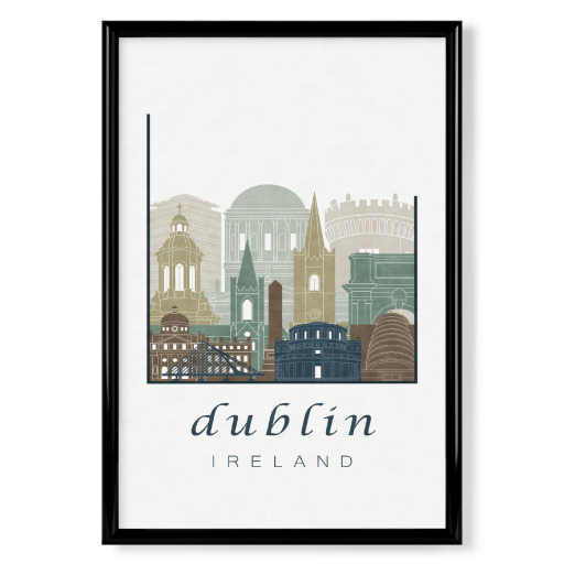 Dublin skyline light blue Dublin skyline light blue