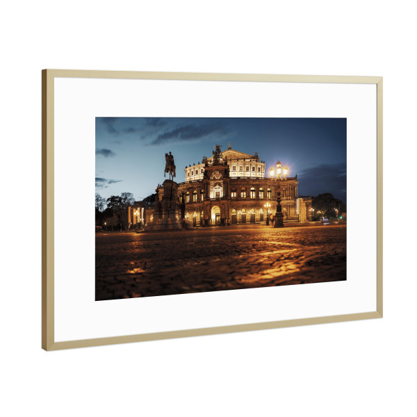 Poster mit Rahmen Gold "Semperoper" artboxONE - Städte,Reise,Architektur,Städte / Dresden