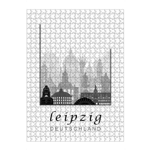 artboxONE Puzzle "Leipzig skyline black & white" artboxONE - Städte,Schwarzweiß,Architektur