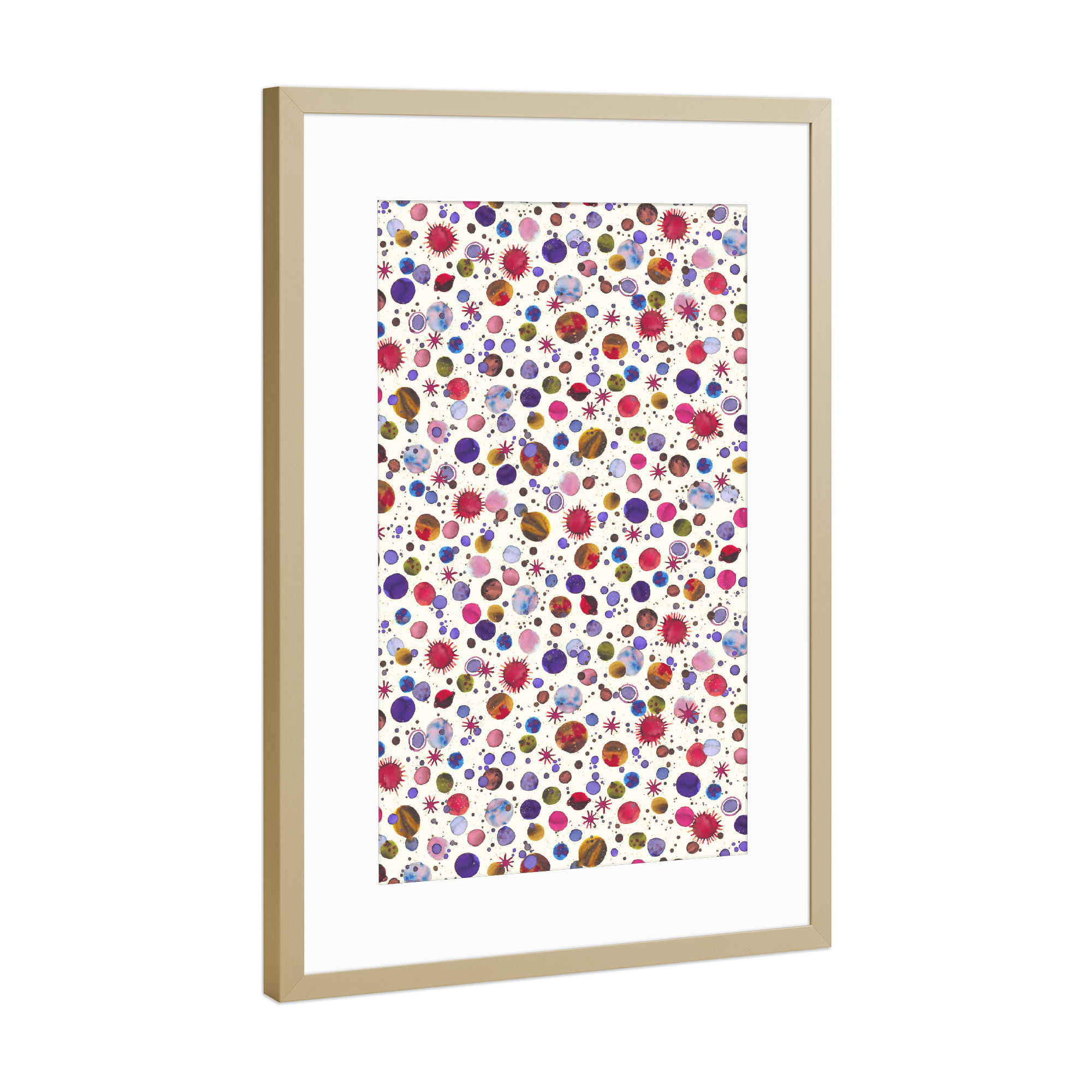 Poster mit Rahmen Gold "Galaxy Planets Constellations" artboxONE - Für Kinder,Fiktion,Galaxy,Lustig
