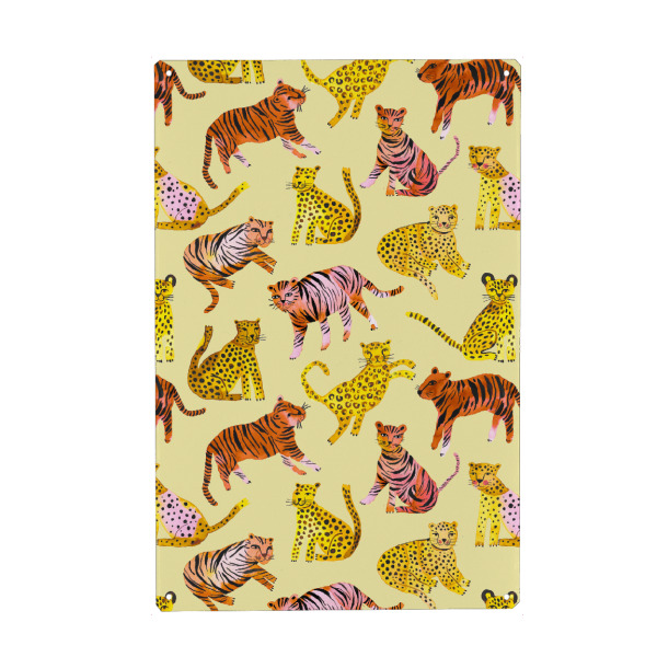 Metall Poster "Savannah Tigers and Leopards" artboxONE - Natur,Für Kinder,Tiere,Reise / Afrika,Lustig