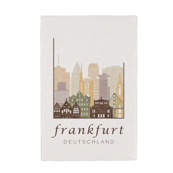 Holzbild "Frankfurt skyline, rustic" artboxONE - Architektur,Städte / Frankfurt