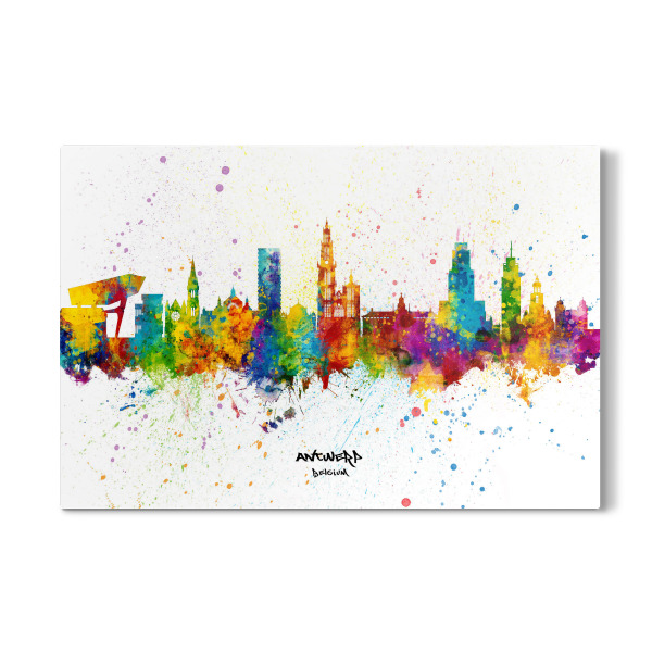 Galerie-Print "Antwerp Belgium Skyline Splash" 30x20 cm artboxONE