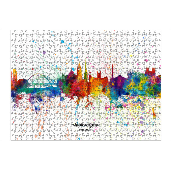 artboxONE Puzzle "Newcastle England Skyline Splash" artboxONE - Städte - Newcastle,England,Skyline,Cityscape,Stadtbild,Watercolor,City