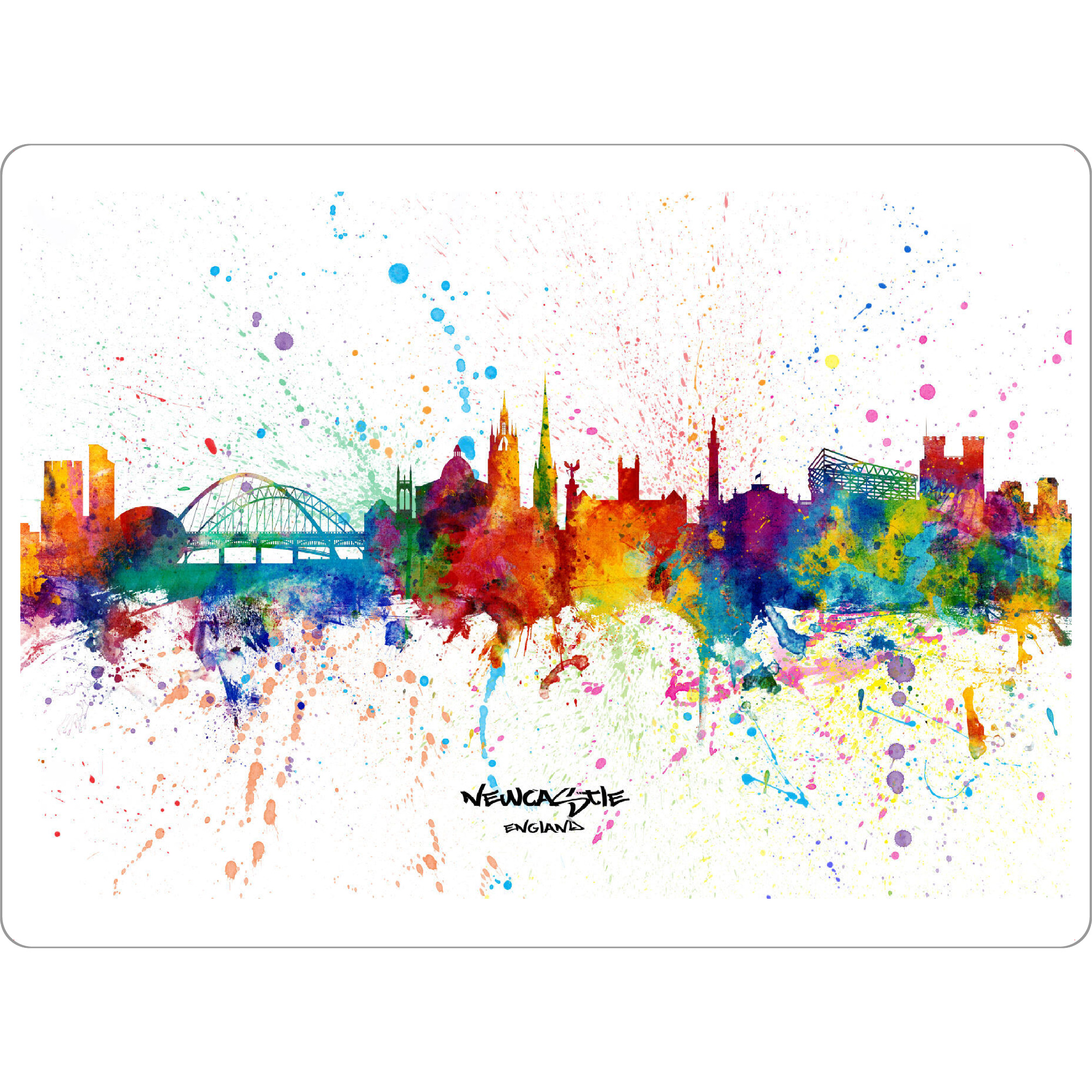 Tischset "Newcastle England Skyline Splash" artboxONE - Städte - Newcastle,England,Skyline,Cityscape,Stadtbild,Watercolor,City - Bild newcastle