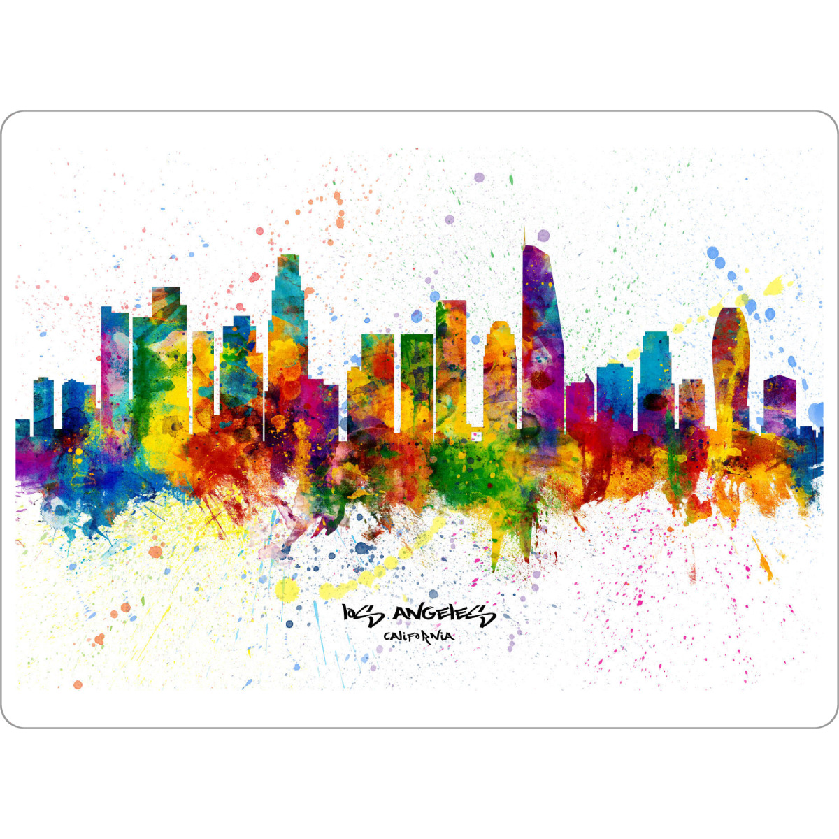 Tischset "Los Angeles Skyline Splash" artboxONE - Städte / Los Angeles - Los angeles,California,Skyline,Cityscape,Stadtbild,Watercolor,City