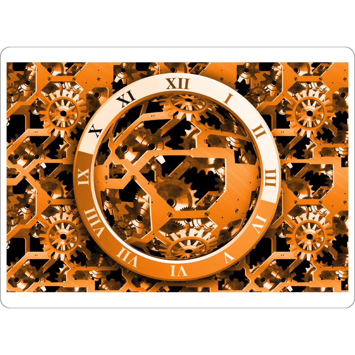 Tischset "Uhrenzahnrädchen orange" artboxONE - Abstrakt - Uhrenzahnrädchen,Uhr,Dekor,Muster,Zahnrad - Bild uhrenzahnrädchen