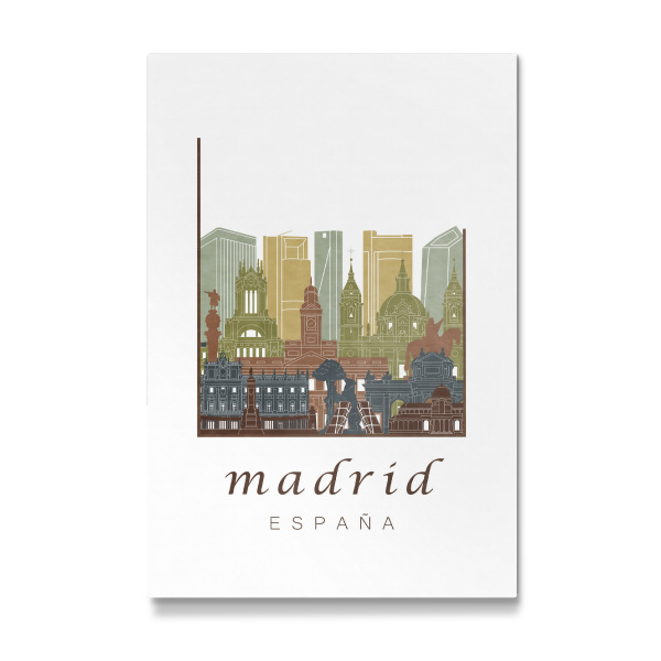 Galerie-Print "Madrid skyline light brown" 30x20 cm artboxONE