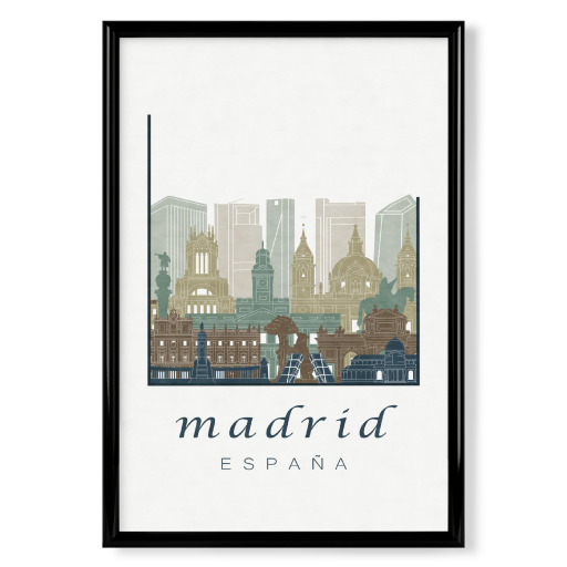 Madrid skyline light blue