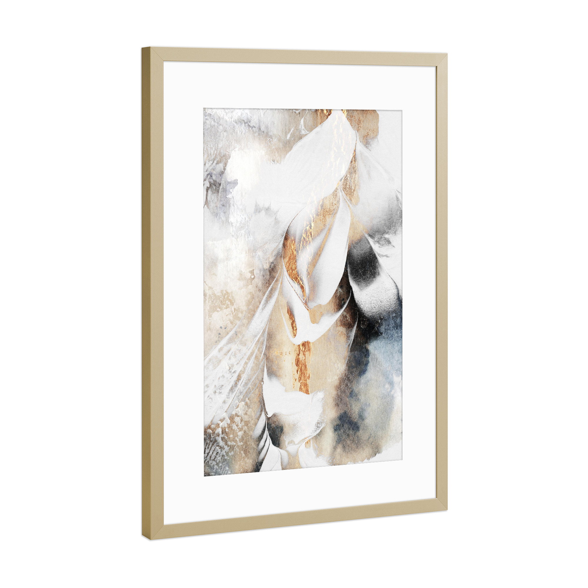 Poster mit Rahmen Gold "Soothe Your Soul" artboxONE - Abstrakt - Abstract,Light,Bright,Paint,Painting,Flow,Fluid,Acrylic