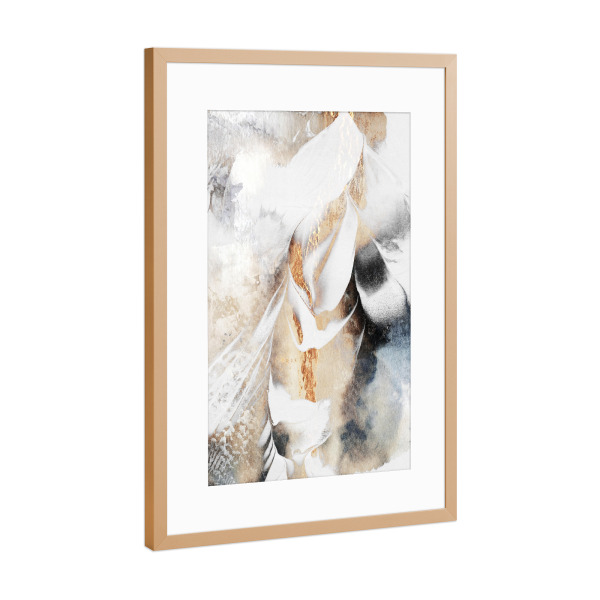 Poster mit Rahmen Kupfer "Soothe Your Soul" artboxONE - Abstrakt - Abstract,Light,Bright,Paint,Painting,Flow,Fluid,Acrylic