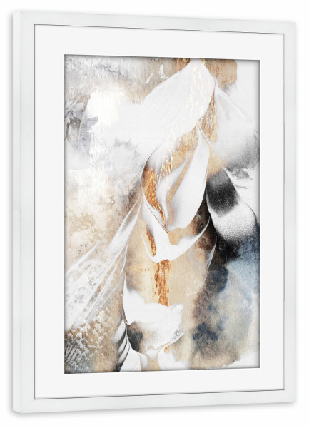 Poster mit Rahmen weiß "Soothe Your Soul" artboxONE - Abstrakt - Abstract,Light,Bright,Paint,Painting,Flow,Fluid,Acrylic