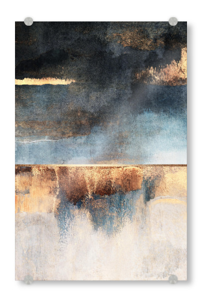 Acrylglasbild "Storm" artboxONE - Abstrakt - Abstract,Paint,Paintimg,Storm,Stormy,Abstract nature,Gold