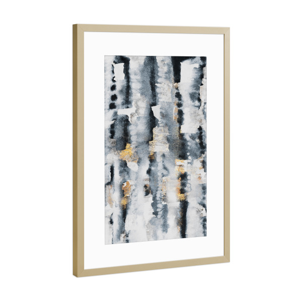 Poster mit Rahmen Gold "Clearing Up" artboxONE - Abstrakt - Abstract,Paint,Watercolor,Aquarelle
