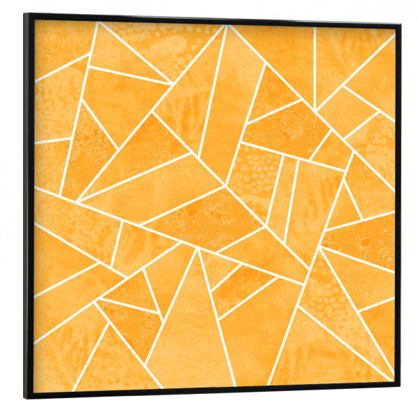 Poster mit schwarzem Rahmen 30x30 cm "Marigold Stone" artboxONE - Abstrakt,Geometrie - Yellow,Marigold,Geo,Geometric,Geometry,Lines,Abstract